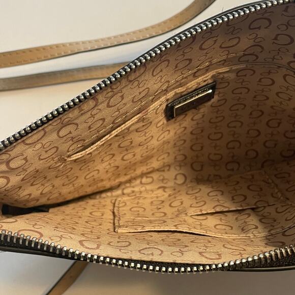 Guess McGill Mini Crossbody Bag Womens Dark Brown PVC Preppy Y2K Handbag Purse - Picture 8 of 12